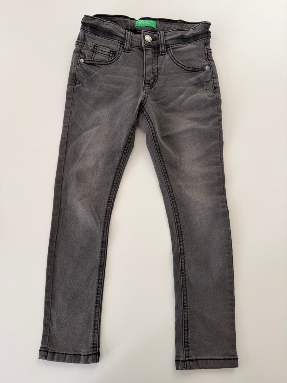 United Colors Of Benetton Girls Washed Grey Jeans - slim